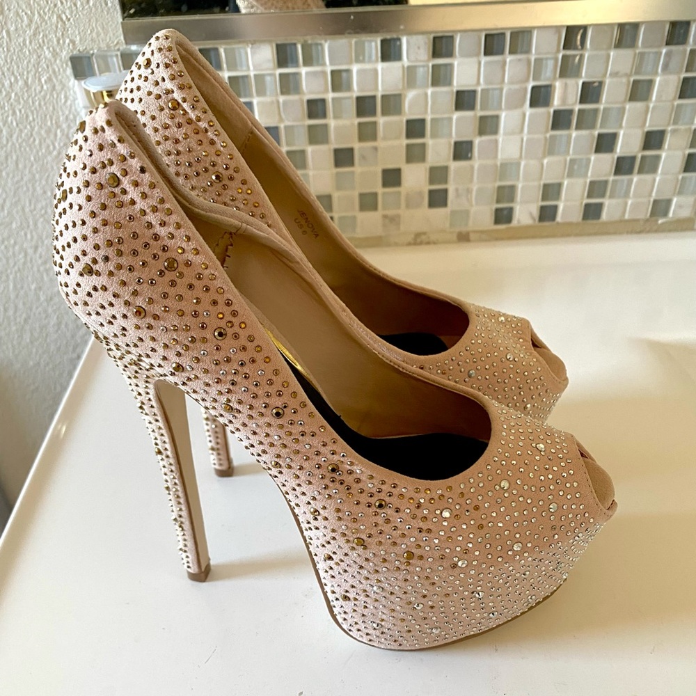 Pink Open Toed Platforms - Picture 4 of 6